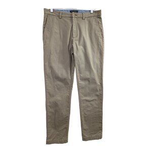 Banana Republic Aiden‎ Chino Pants Mens 31x32 Khaki Slim Fit Flat Front Preppy